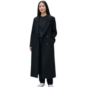 Collectibles long double breasted pea coat black wool blend Vintage Full length